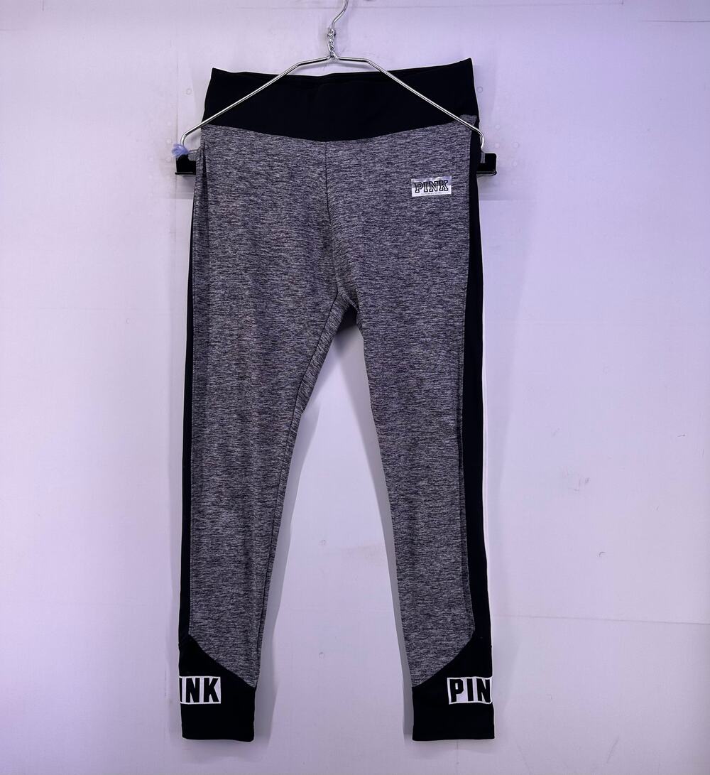 Victoria Secret Pink Yoga Gray and White Leggings SizeMedium